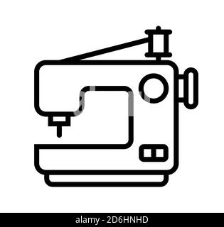 Nähmaschine Symbol auf weißem Hintergrund. Flache Vektor-Illustration. Stock Vektor