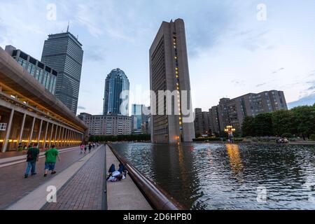 Reflecting Pool, Christian Science Plaza, Boston, Massachusetts, USA Stockfoto