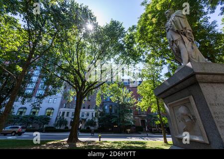 Alexander Hamilton Statue, Commonwealth Avenue, Boston, Massachusetts, USA Stockfoto