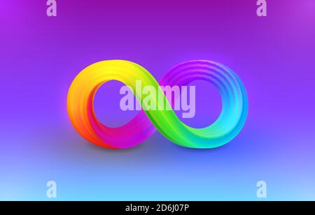 Infinity-Farbsymbol, Zeichenelement-Grafik. Vektorgrafik Stock Vektor