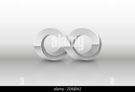Infinity-Metallsymbol, Zeichenelement-Grafik. Vektorgrafik Stock Vektor