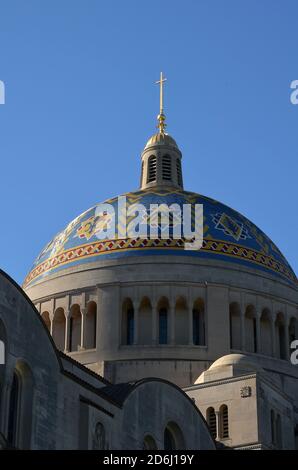 Washington DC Basilika des Nationalheiligtums der Unbefleckten Konzeption Mosaic geflieste Kuppel Stockfoto