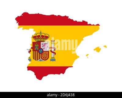 Flagge in Form des geographischen Landes, Spanien, Südeuropa Stockfoto