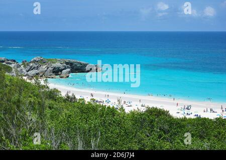 Horseshoe Beach, einer der berühmtesten Strände auf Bermuda Island Stockfoto