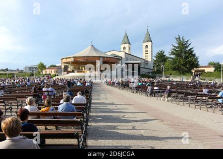 Medjugorje, Bosnien und Herzegowina. 2016/6/4. Die Kirche des hl. Jakobus in Medjugorje. Stockfoto