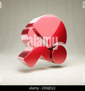 Symbol für Tischtennis. Gold glänzend Tischtennis Symbol isoliert auf weißem Beton Hintergrund. Modernes Icon für Website, Social Media, Präsentation, Design Template Element. 3D-Rendering. Stockfoto