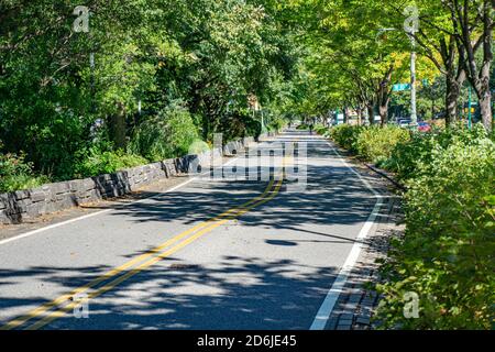 Fahrrad- und Joggingpfad entlang des West Side Highway, New York City, New York, USA Stockfoto