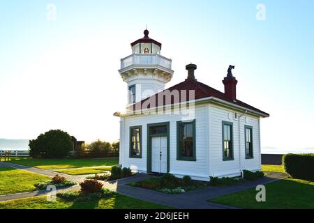 Leuchtturm Mukilteo im Sommer Stockfoto