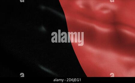 3D Illustration einer winkenden Flagge der belgischen Provinz Namur (Land Belgien) Stockfoto