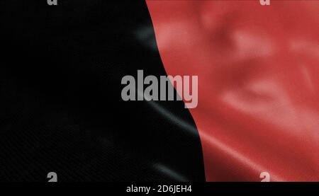 3D Illustration einer winkenden Flagge der belgischen Provinz Namur (Land Belgien) Stockfoto