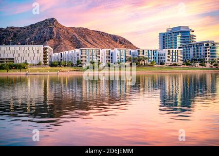 Wunderschöner Tempe Town Lake in Tempe, Arizona Stockfoto