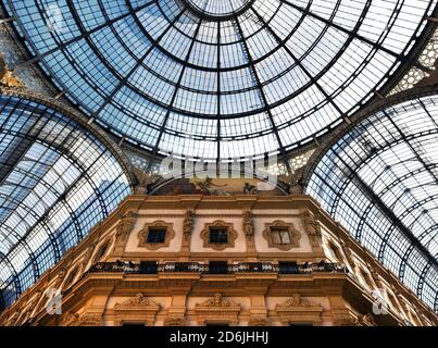 Die Glaskuppel der Galleria Vittorio Emanuele II, im Zentrum von Mailand, Italien Stockfoto