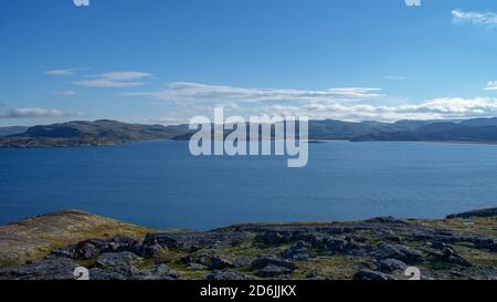 Barentssee und Arktischer Ozean, der nördlichste von Russland. Das Dorf Teriberka und der Friedhof der Schiffe, Landschaften