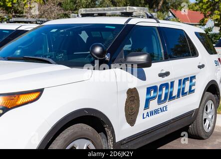 Lawrence, Kansas, USA - 1. Oktober 2020: Lawrence Polizeifahrzeug Stockfoto