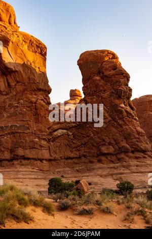 Arches Nationalpark im Oktober Stockfoto