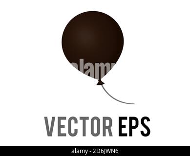 Der isloated Vektor Gradient schwarz Luftballon auf String-Symbol, herzlichen Glückwunsch, feiern Happy halloween, Geburtstag Stock Vektor