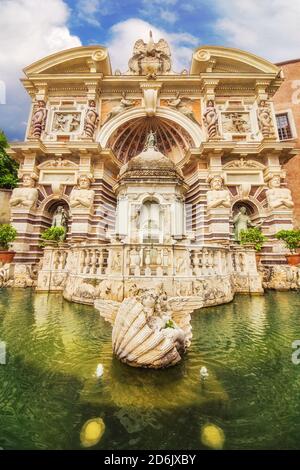 Der Brunnen der Orgel, Wahrzeichen in der Villa d'Este, Tivoli, Italien Stockfoto