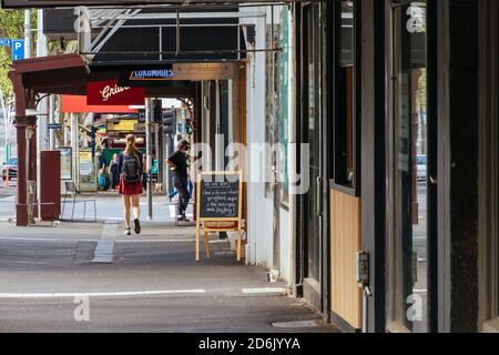 Ruhige Straßen in Melbourne während der Coronavirus-Pandemie Stockfoto
