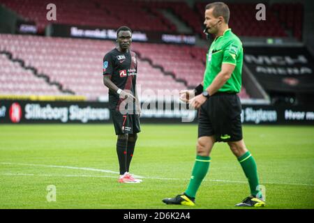 Herning, Dänemark. Oktober 2020. Pione Sisto (7) vom FC Midtjylland beim 3F Superliga Match zwischen FC Midtjylland und Odense Boldklub in der MCH Arena in Herning. (Foto Kredit: Gonzales Foto/Alamy Live News Stockfoto