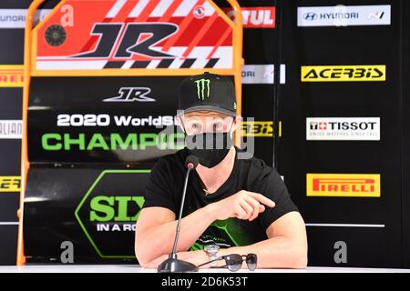 Jonathan Rea Kawasaki ZX-10RR Kawasaki Racing Team WorldSBK Pressekonferenz 6 Mal Superbike-Weltmeister in Runde 8 Pirelli Estoril C Stockfoto