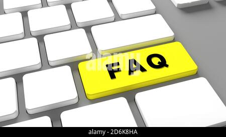 FAQ Tastatur-Taste faq - Internet Online-Hilfe auf der Website Häufig gestellte Fragen - Konzept Kundendienst Stockfoto