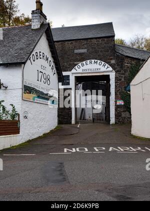 Tobermory Distillery, Mull, Inner Hebrides, Schottland Großbritannien. Stockfoto