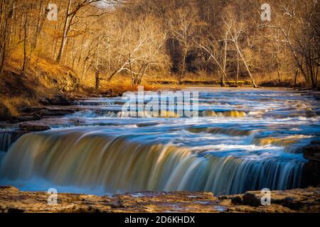 Cataract Falls am Mill Creek in der Lieber State Recreation Area Stockfoto