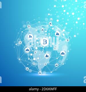 Internet-Verbindung Hintergrund, abstrakter Sinn für Wissenschaft und Technologie Grafikdesign. Abbildung der globalen Netzwerkverbindung Stockfoto