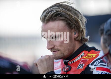 Estoril, Portugal, Italien. 18. Oct, 2020. estoril, portugal, Italien, 18 Oct 2020, NÃ‚Â 7 Chaz Davies GBR Ducati Panigale V4R ARUBA.IT Racing - Ducati während der 8. Runde Pirelli Estoril Round - Race - World Superbike - SBK - Credit: LM/Otto Moretti Credit: Otto Moretti/LPS/ZUMA Wire/Alamy Live News Stockfoto