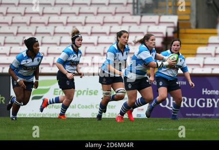 Amy Morrow von Darlington Mowden Park Sharks während des ALLIANZ PREMIER 15S-Spiels DER DAMEN zwischen Darlington Mowden Park Sharks und Worcester Warriors in der Northern Echo Arena, Darlington am Samstag, 17. Oktober 2020. (Quelle: Chris Booth) Quelle: MI News & Sport /Alamy Live News Stockfoto