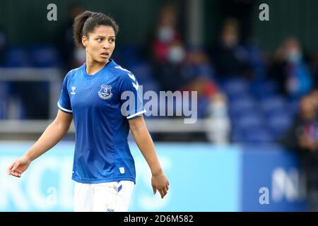 Liverpool, Großbritannien. Oktober 2020. Valerie Gauvin von Everton schaut auf. Barclays Women's super League match, Everton Women gegen Brighton & Hove Albion Women im Walton Hall Park in Liverpool am Sonntag, 18. Oktober 2020. Dieses Bild darf nur für redaktionelle Zwecke verwendet werden. Nur redaktionelle Verwendung, Lizenz für kommerzielle Nutzung erforderlich. Keine Verwendung in Wetten, Spiele oder ein einzelner Club / Liga / Spieler Publikationen.pic von Chris Stading / Andrew Orchard Sport Fotografie / Alamy Live News Kredit: Andrew Orchard Sport Fotografie / Alamy Live News Stockfoto