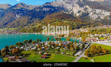 Stadt Brienz in der Schweiz von oben Stockfoto