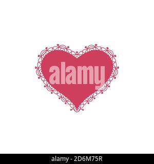 Symbol für Spitzenherz. Dekoratives Herz. Vektor EPS 10 Stock Vektor