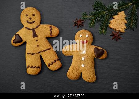 Gingerbread Man männliche kleine Mann frohe Weihnachten Stockfoto