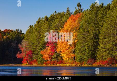 422-Acre Promised Land Lake im Promised Land State Park ist Das Hotel liegt in Pennsylvania Pocono Mountains Stockfoto