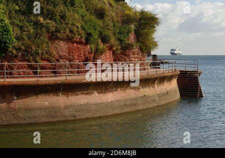 Kreuzfahrtschiff Zaandam vor Roundham Head in Tor Bay während der Coronavirus-Pandemie vor Anker. Stockfoto