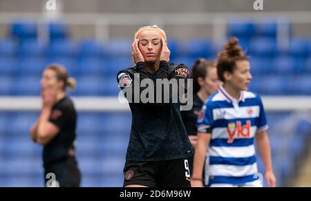 Reading, Großbritannien. Oktober 2020. Chloe Kelly von man City Women beim FAWSL-Spiel zwischen Reading Women und Manchester City Women am 18. Oktober 2020 im Madejski Stadium, Reading, England. Foto von Andy Rowland. Kredit: Prime Media Images/Alamy Live Nachrichten Stockfoto