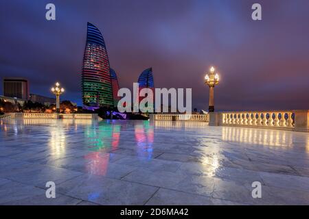 Die Flamme steht in Baku Stockfoto