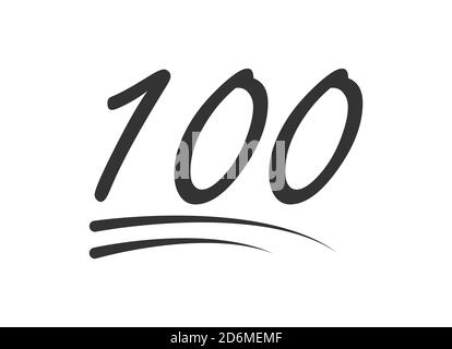 Vektorsymbol für 100 - 100 Zahlen. Symbol auf weißem Hintergrund isoliert . Stock Vektor
