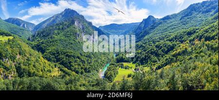 Moracha Fluss im Tal der Berge in Montenegro Stockfoto