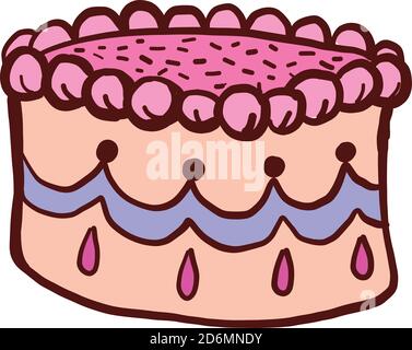 Geburtstagstorte, Illustration, Vektor auf weißem Hintergrund Stock Vektor