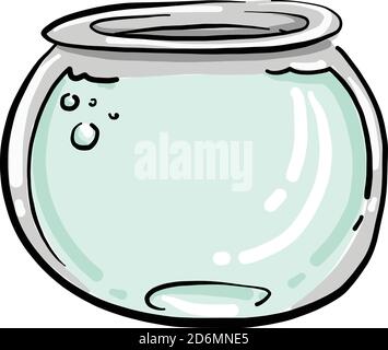 Aquarium ohne Fische, Illustration, Vektor auf weißem Hintergrund Stock Vektor