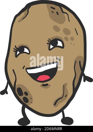 Lachkartoffel, Illustration, Vektor auf weißem Hintergrund Stock Vektor