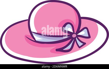 Großer rosa Hut, Illustration, Vektor auf weißem Hintergrund Stock Vektor