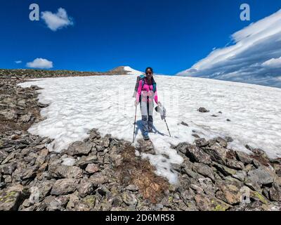 Trekking auf dem 485 Meilen Colorado Trail, Colorado Stockfoto