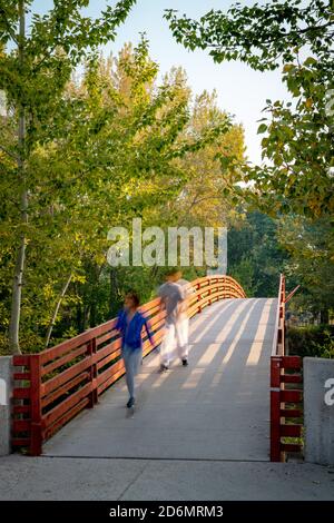 Park in Boise Idaho am Boise River Stockfoto