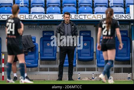 Reading, Großbritannien. Oktober 2020. Man City Manager Gareth Taylor beim FAWSL-Spiel zwischen Reading Women und Manchester City Women am 18. Oktober 2020 im Madejski Stadium, Reading, England. Foto von Andy Rowland. Kredit: Prime Media Images/Alamy Live Nachrichten Stockfoto