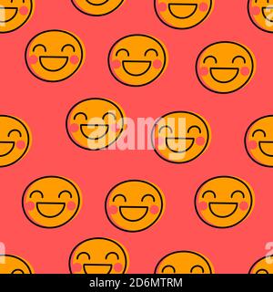 Lustige Gesichter mit Lächeln nahtlose Muster für april Narren Tag Stock Vektor