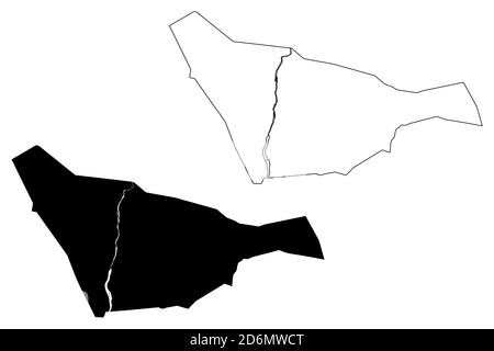 Khartum State (Republik Sudan, Nordsudan) Karte Vektor Illustration, Skizze Khartum Karte Stock Vektor