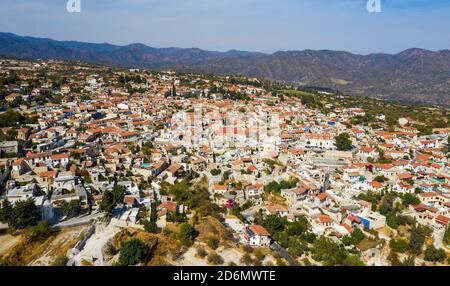 Luftaufnahme von Pano Lefkara, Zypern. Stockfoto